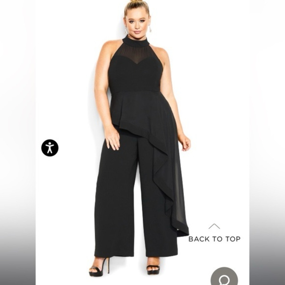 City Chic Class Halter Jumpsuit
